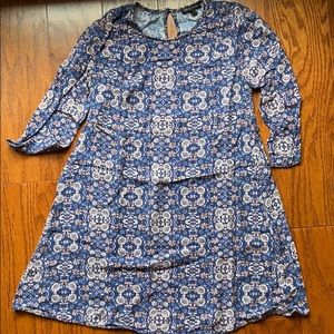 AS U WISH Blue Garden Tunic 3/4 Sleeve S
